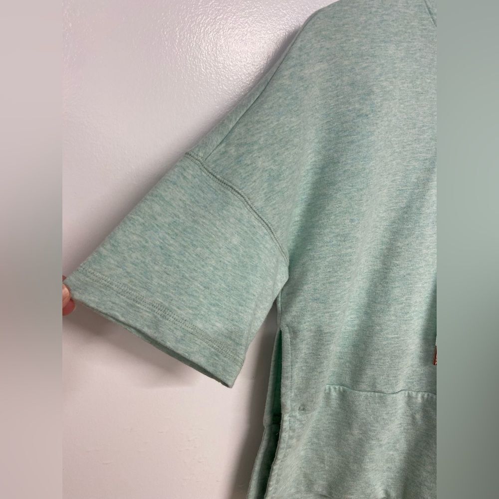 CALIA Cropped Short Sleeve Green Hooded Sweatshirt Size Small - Picture 3 of 8